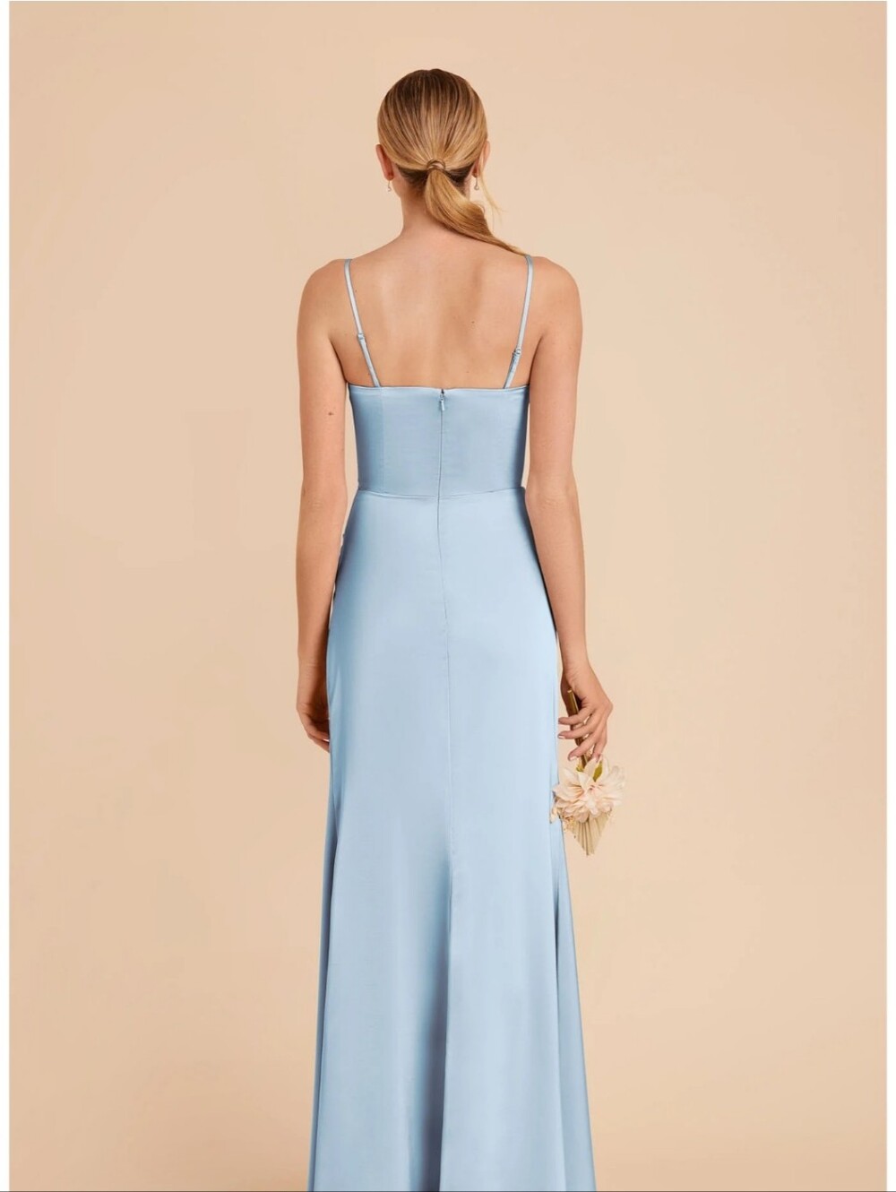 Birdy Grey Sky Blue Satin Cowl Maxi Dress - Picture 3 of 12